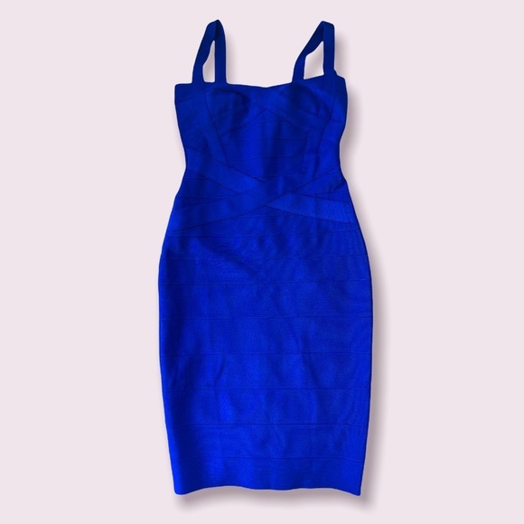 Heidi Bandage Mini Dress - Royal Blue SZ Large - Picture 2 of 11